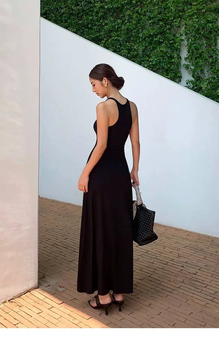 Neva Halter Neck Knit Long Dress