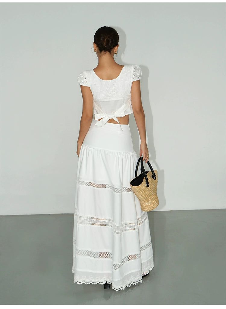 Neva Pattern Spliced Mesh Skirt