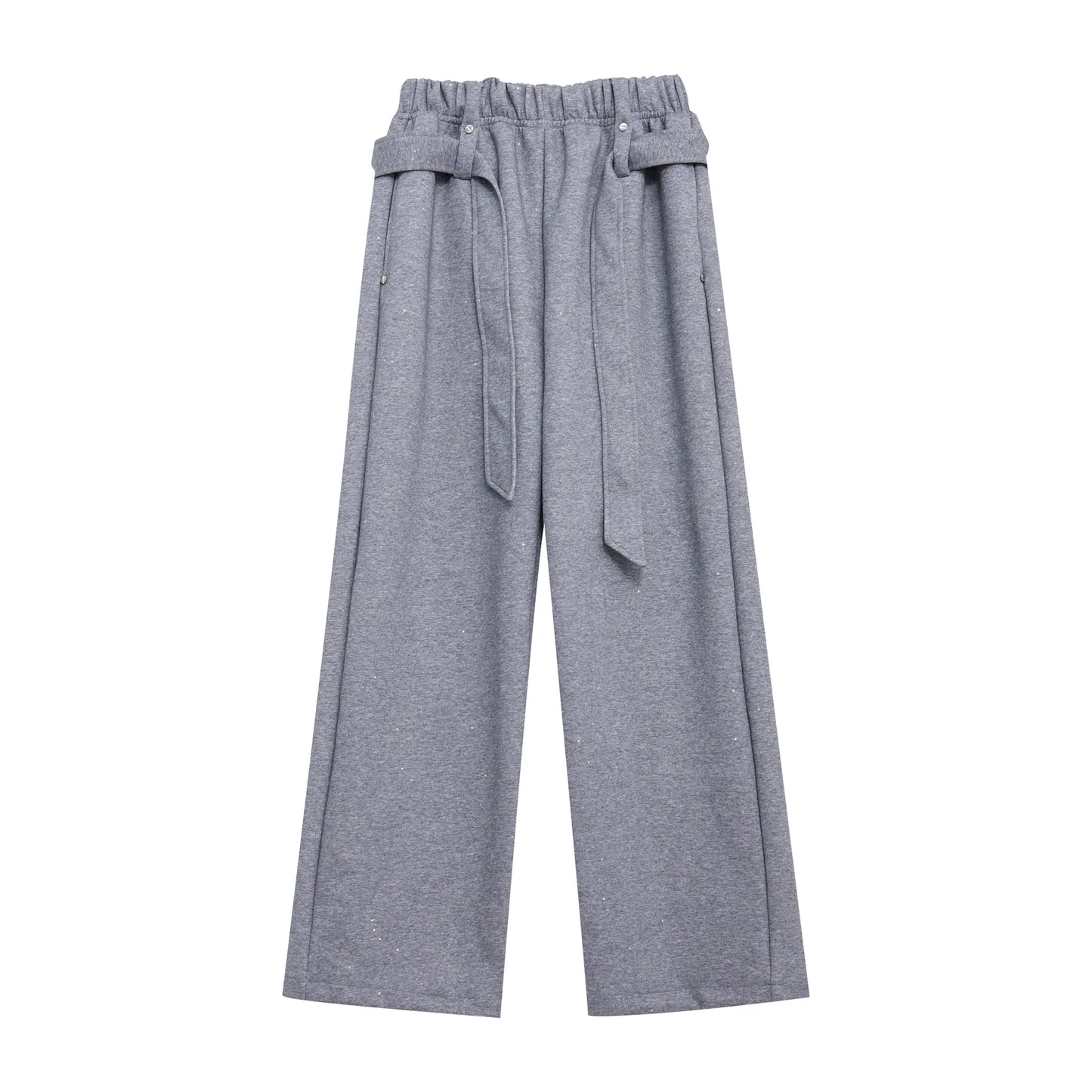 Sequin Split Design Stand Collar Hoodie Set with Tie-Integrated Jacket