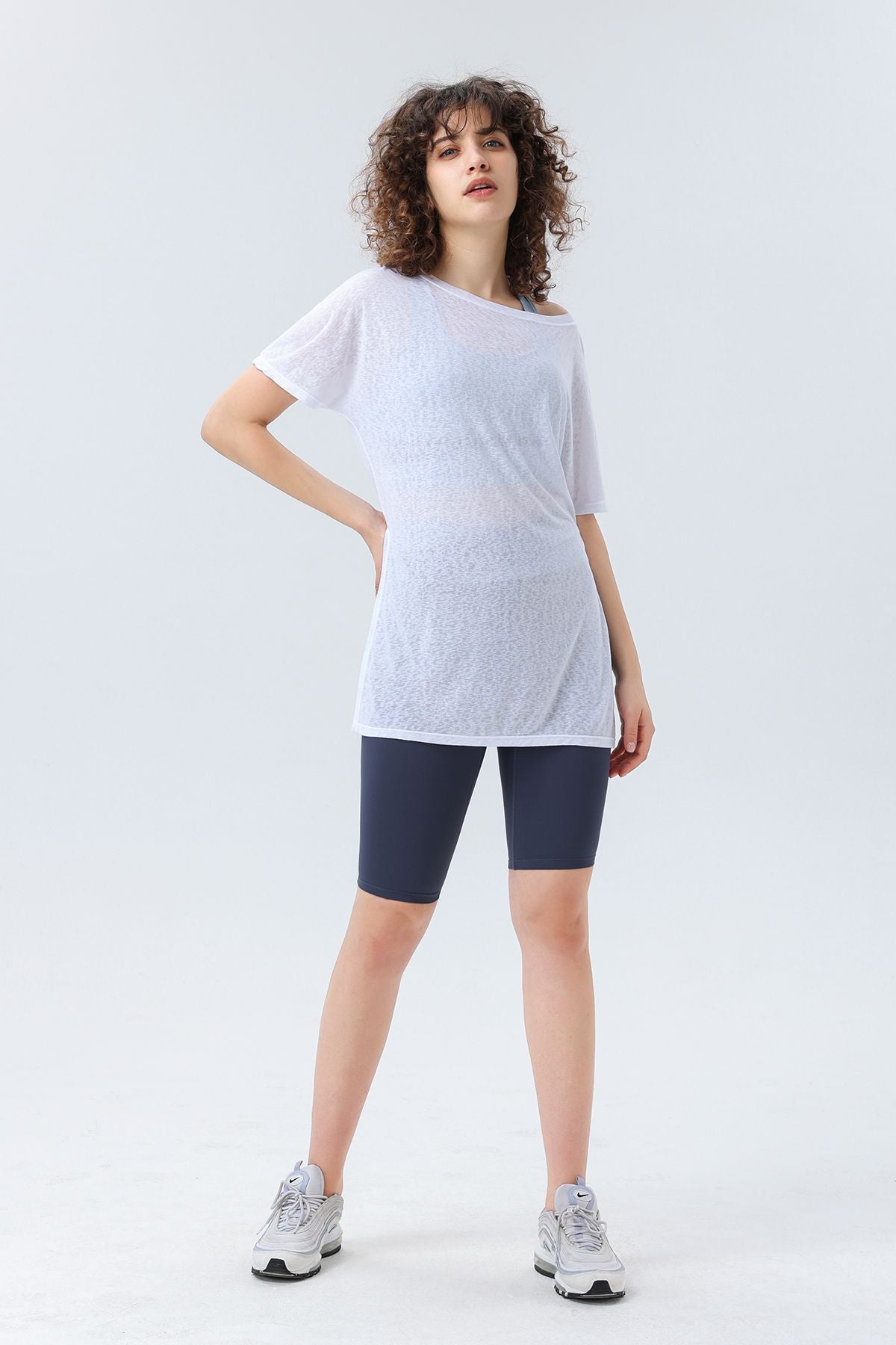 반팔 피트니스 번아웃 티셔츠