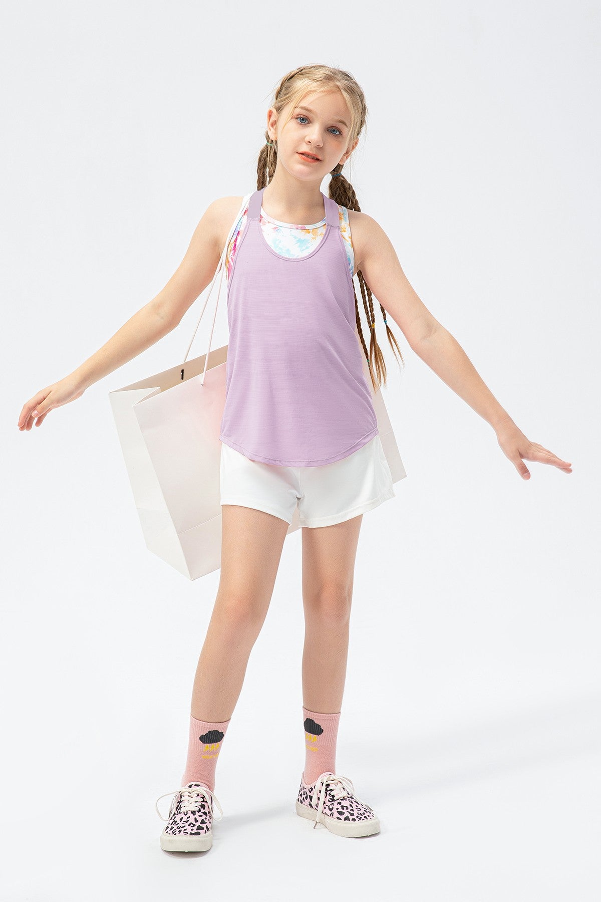 여아용 크루넥 민소매 탱크탑