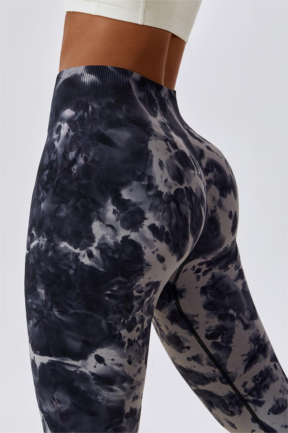 타이다이 심리스 하이라이즈 스크런치 레깅스