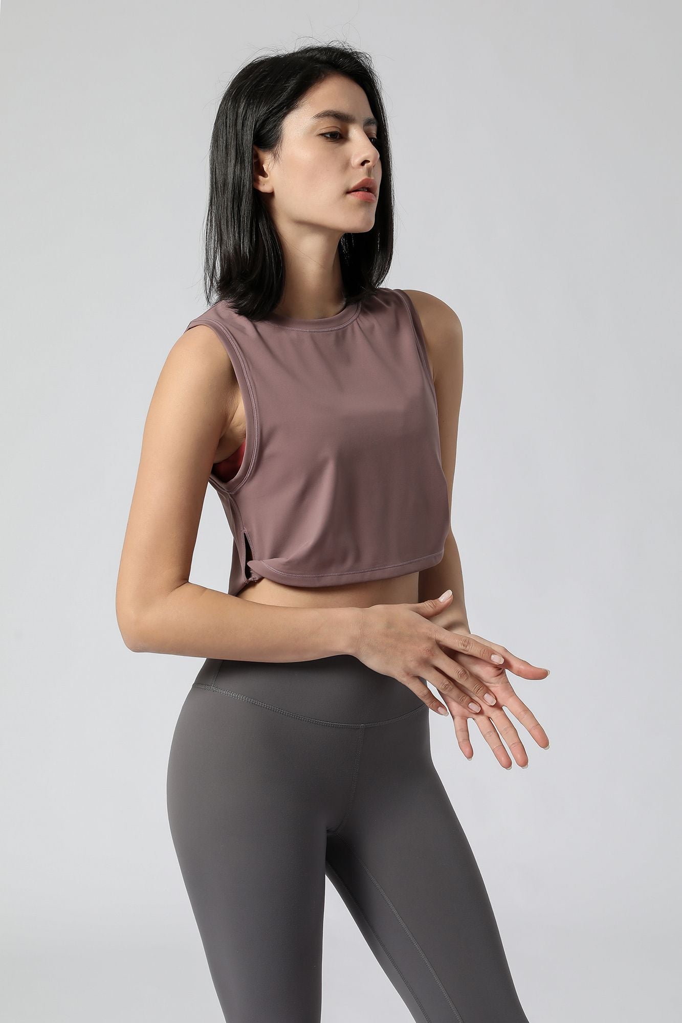 ノースリーブ クロップ マッスル タンクトップ