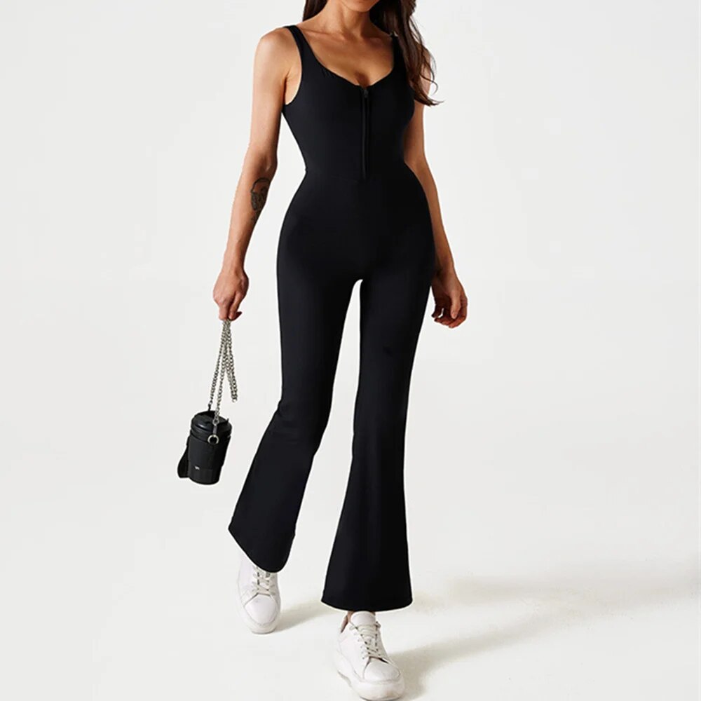 Maria Zip Flared Jumpsuit