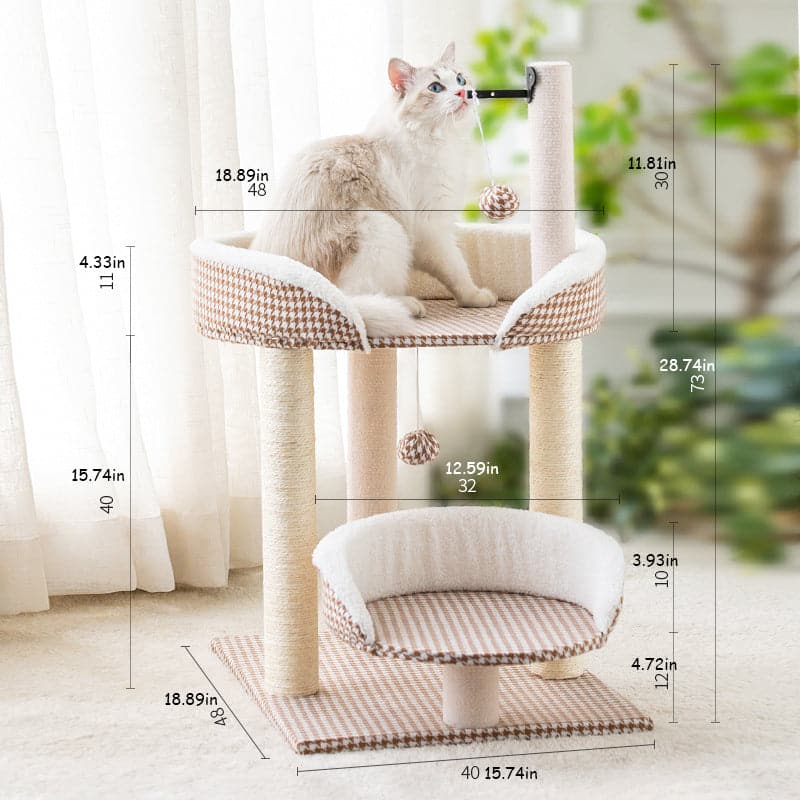 Grid Cat Litter Cat Tree Integrated Small Cat Climbing Frame