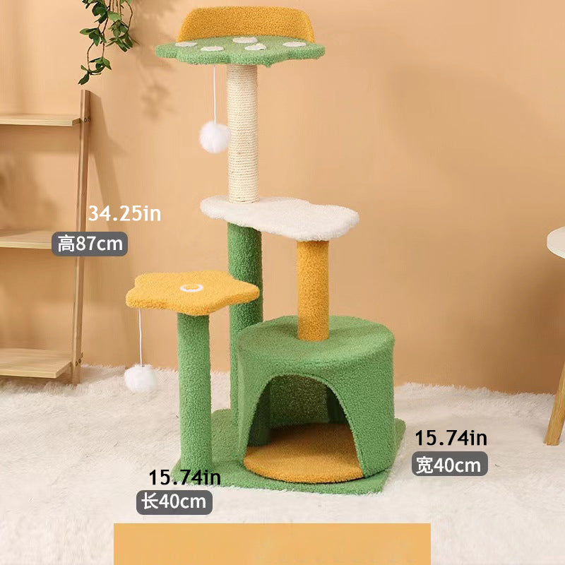 Green Three-tier Cat Nest Jumping Platform Cat Climbing Frame
