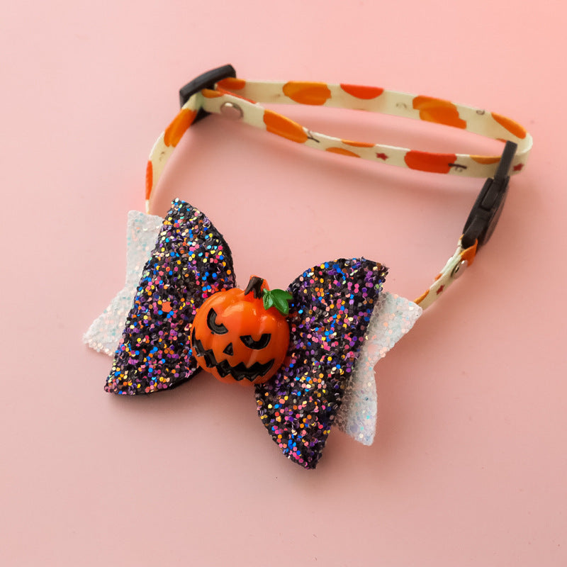 Pet Collar Ornaments Halloween Pumpkin Hair Clip