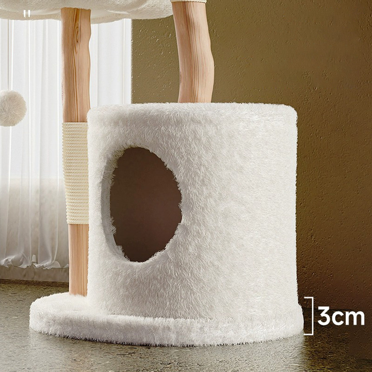 Modern Cat Tree Tower with Luxury Solid Wood Cat Condo
