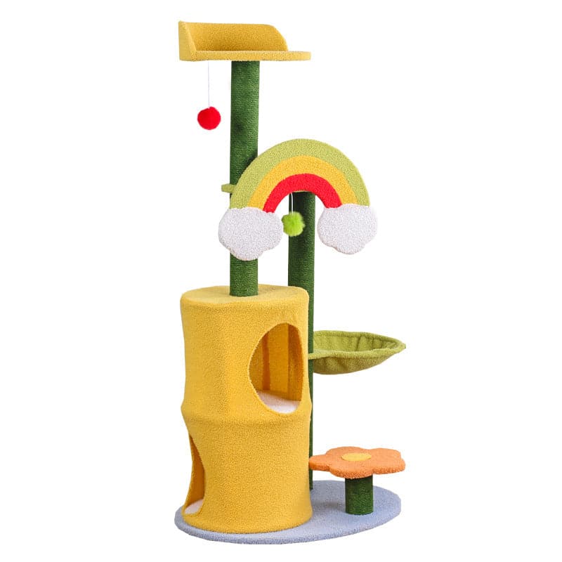 Rainbow Cat Litter Sisal Scratching Post Integrated Cat Tree