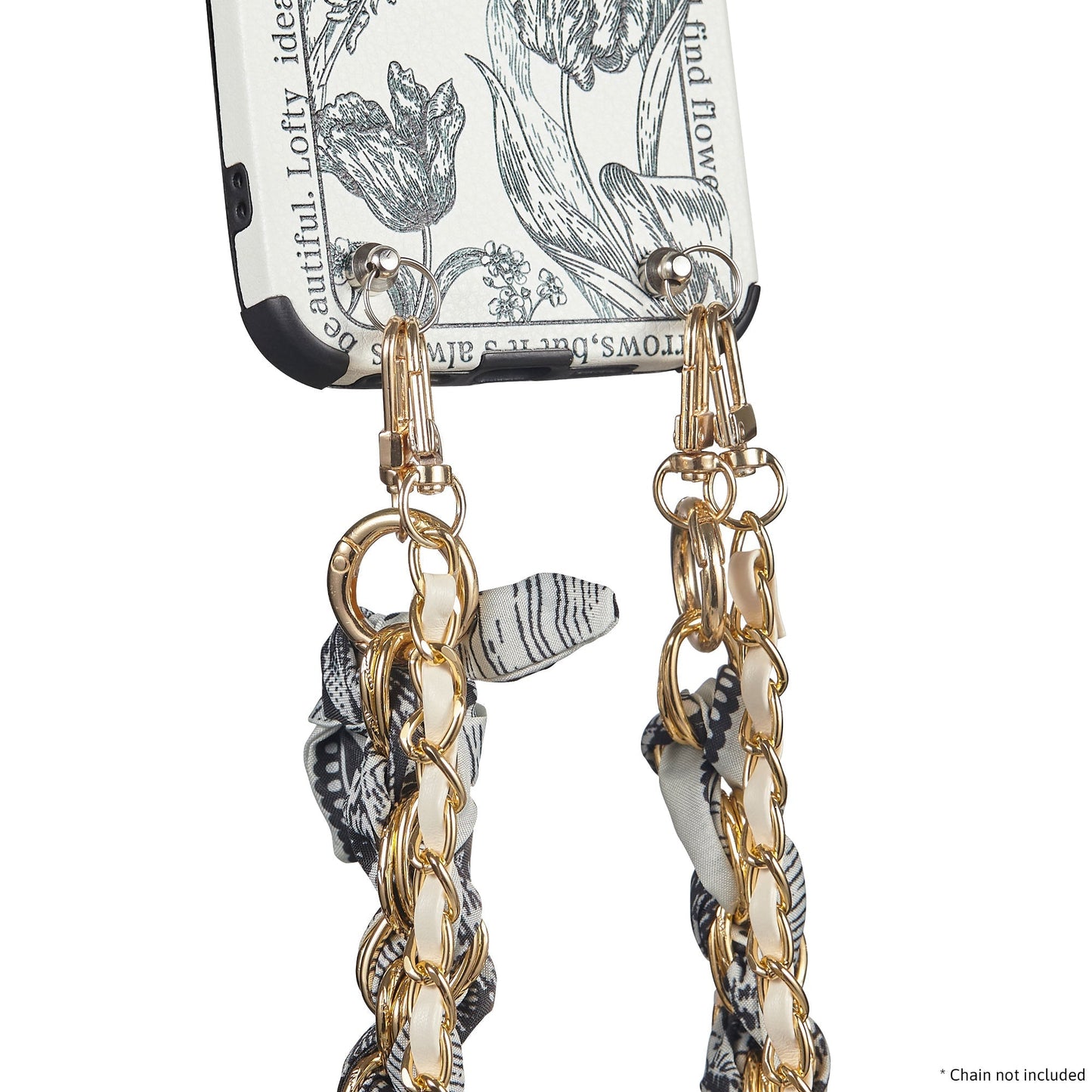 Vintage Floral Phone Case with Chain