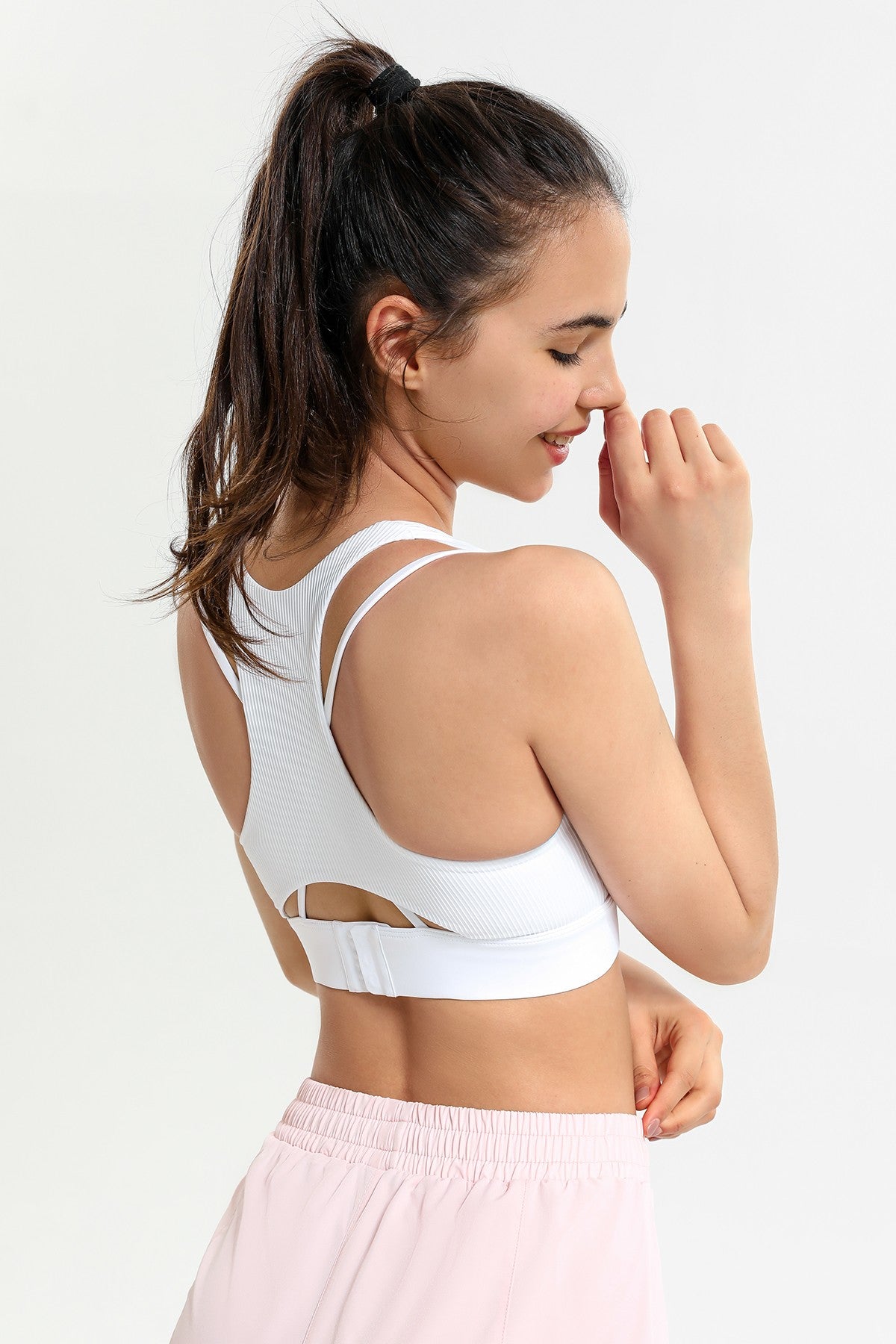 Ribbed Racerback Sports Bra High Support