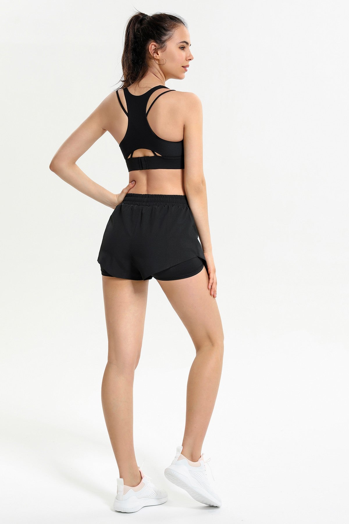 Ribbed Racerback Sports Bra High Support