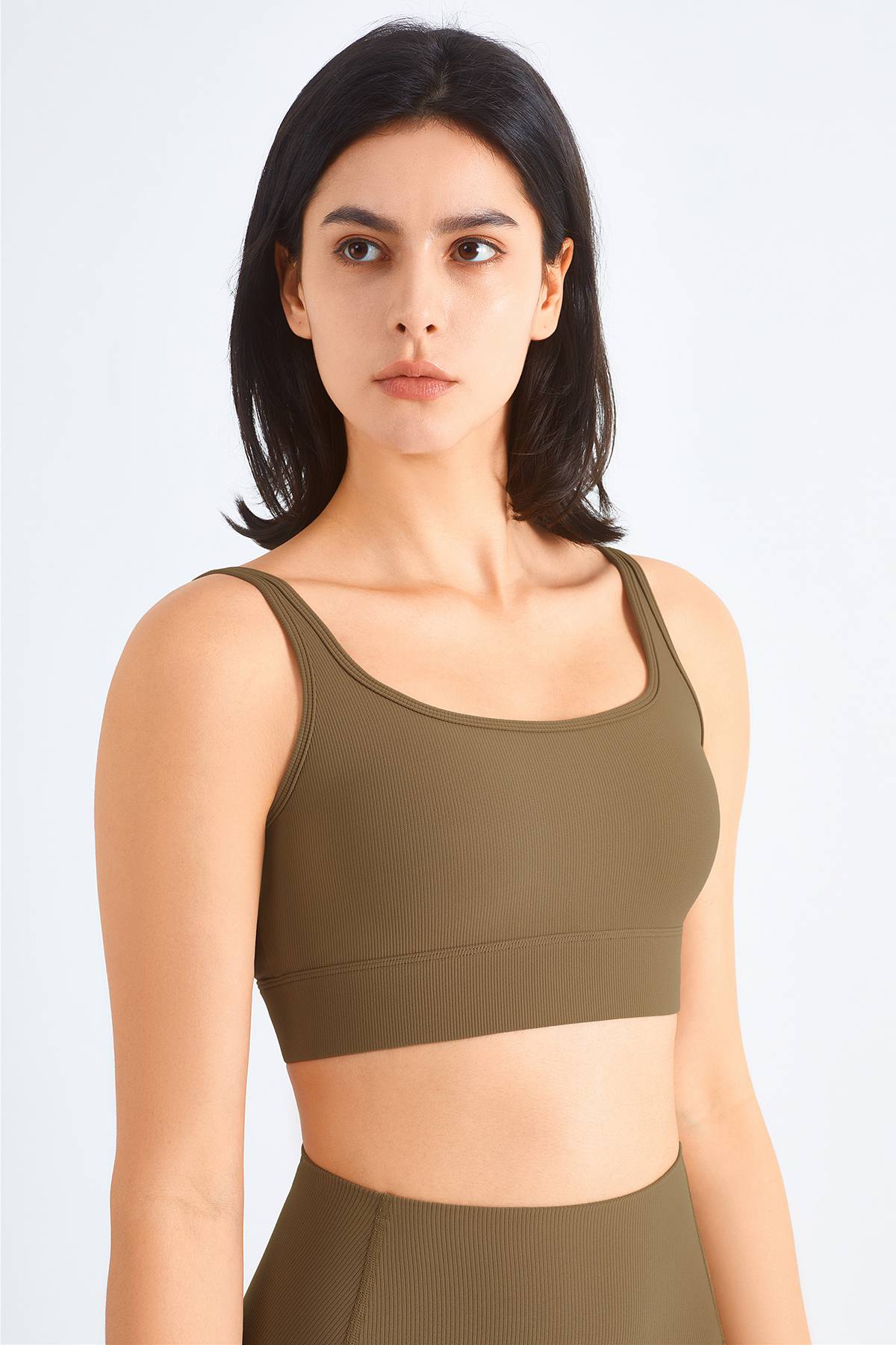 Seamless Ribbed Backless Sports Bra