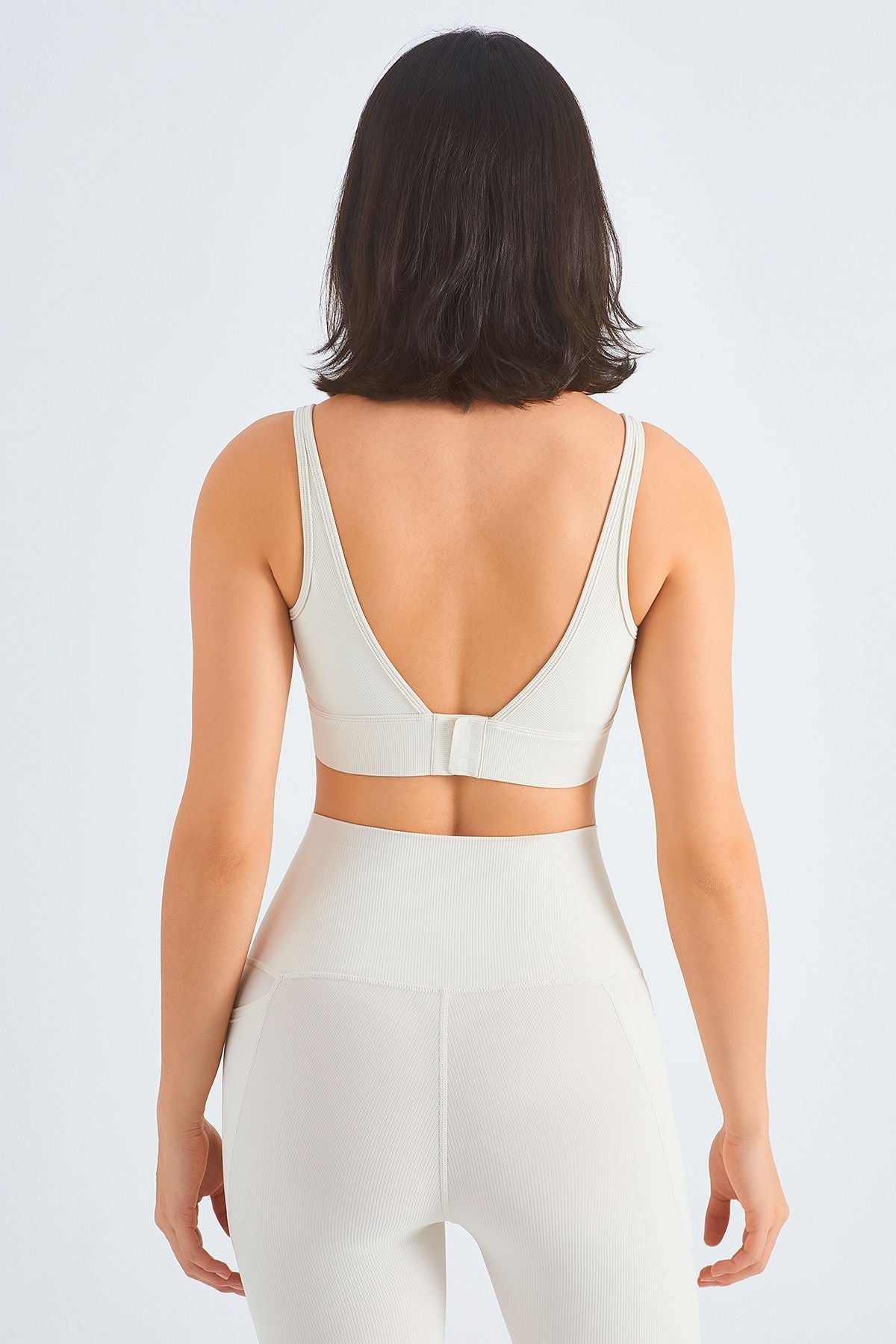 Seamless Ribbed Backless Sports Bra