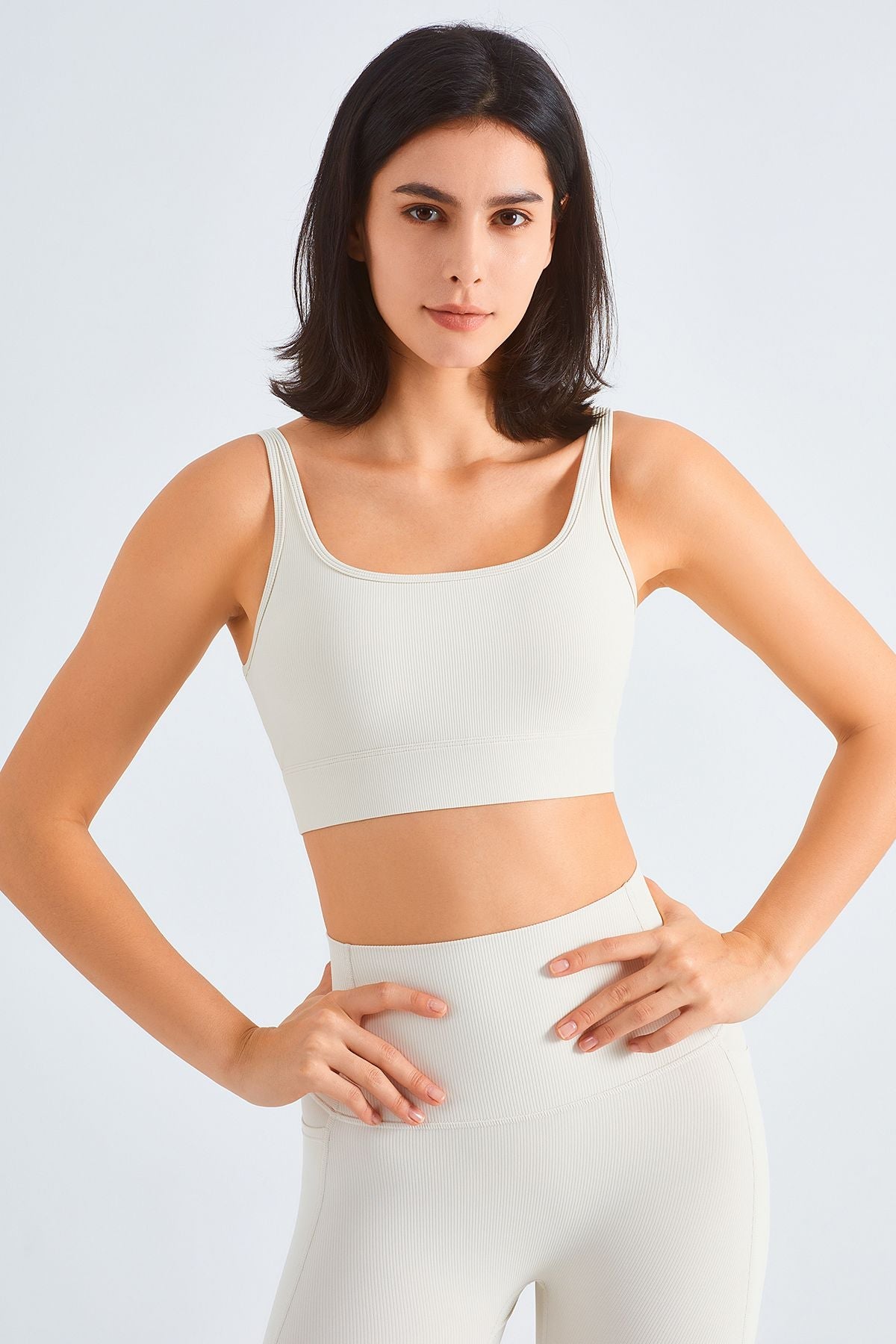 Seamless Ribbed Backless Sports Bra