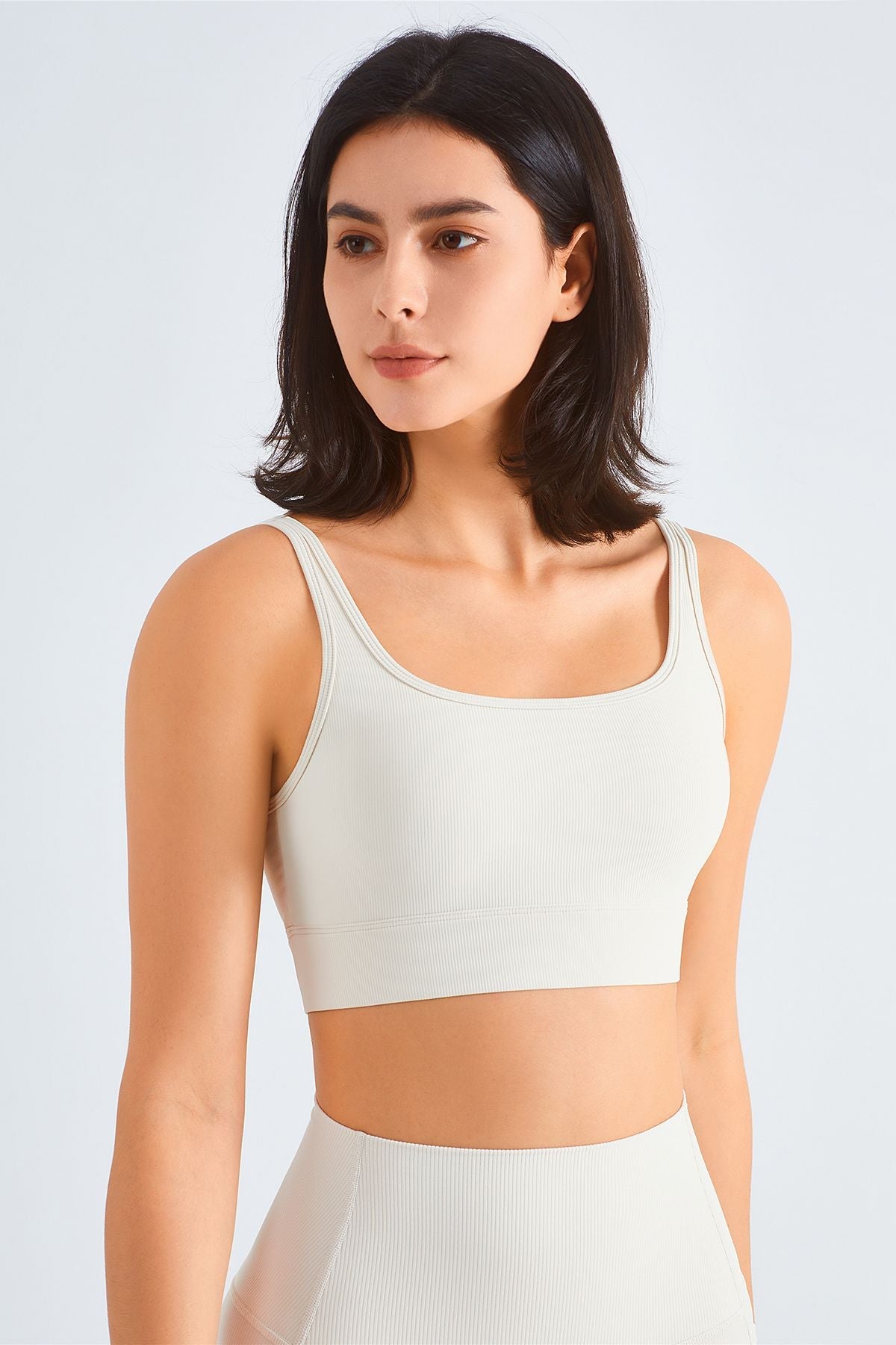 Seamless Ribbed Backless Sports Bra