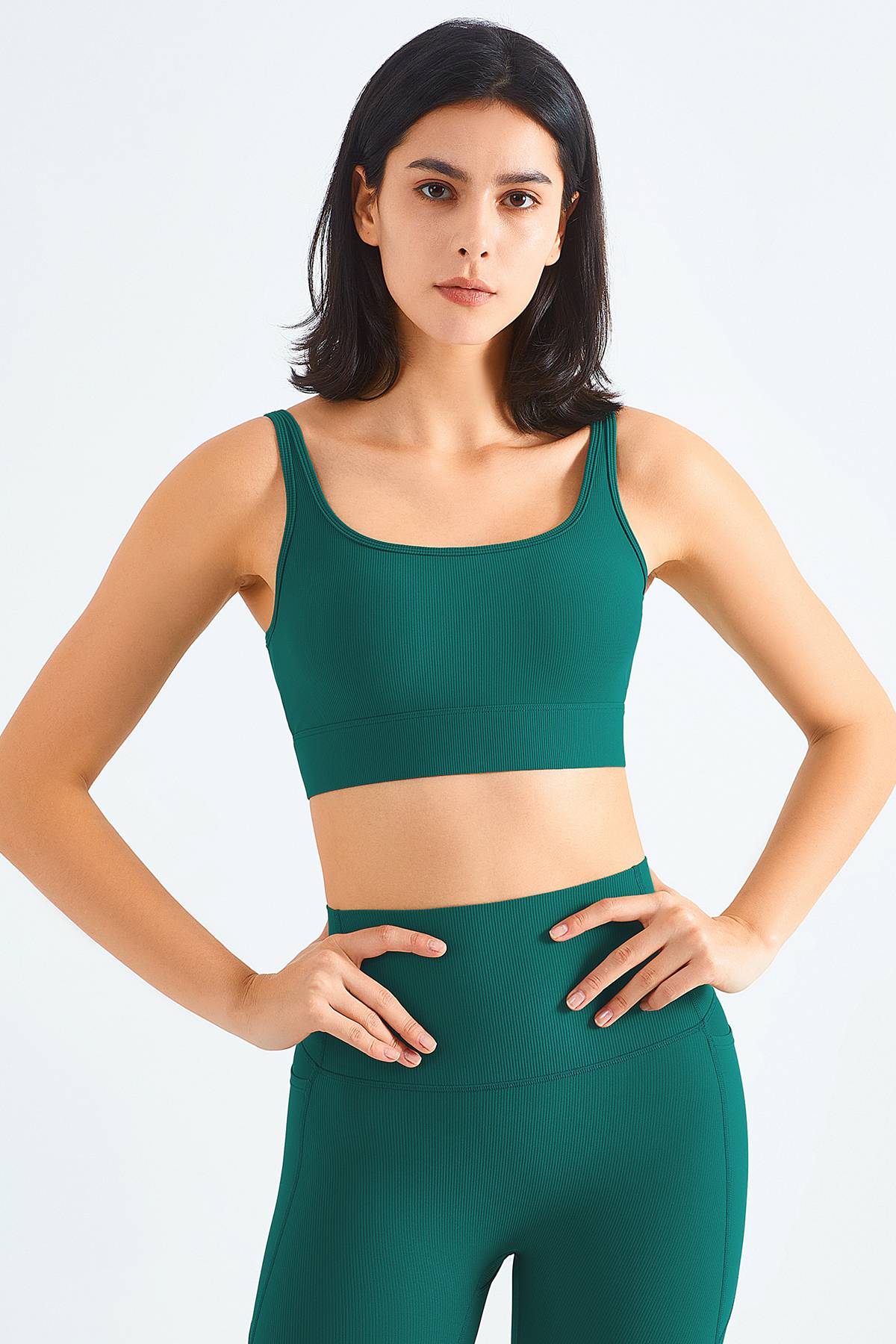 Seamless Ribbed Backless Sports Bra