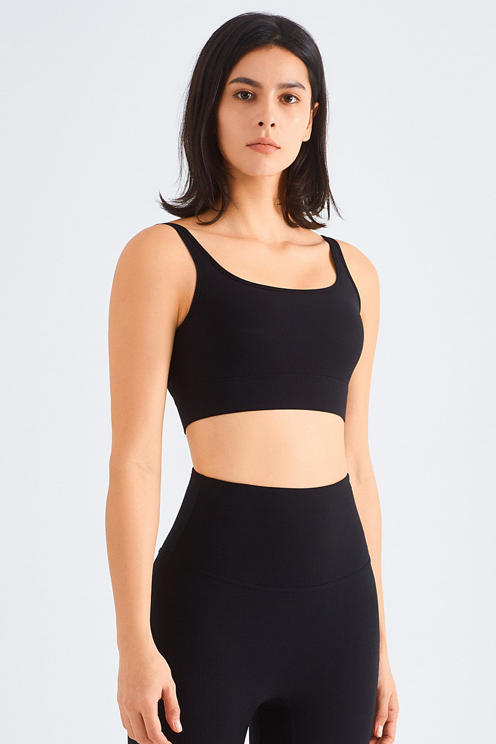 Seamless Ribbed Backless Sports Bra