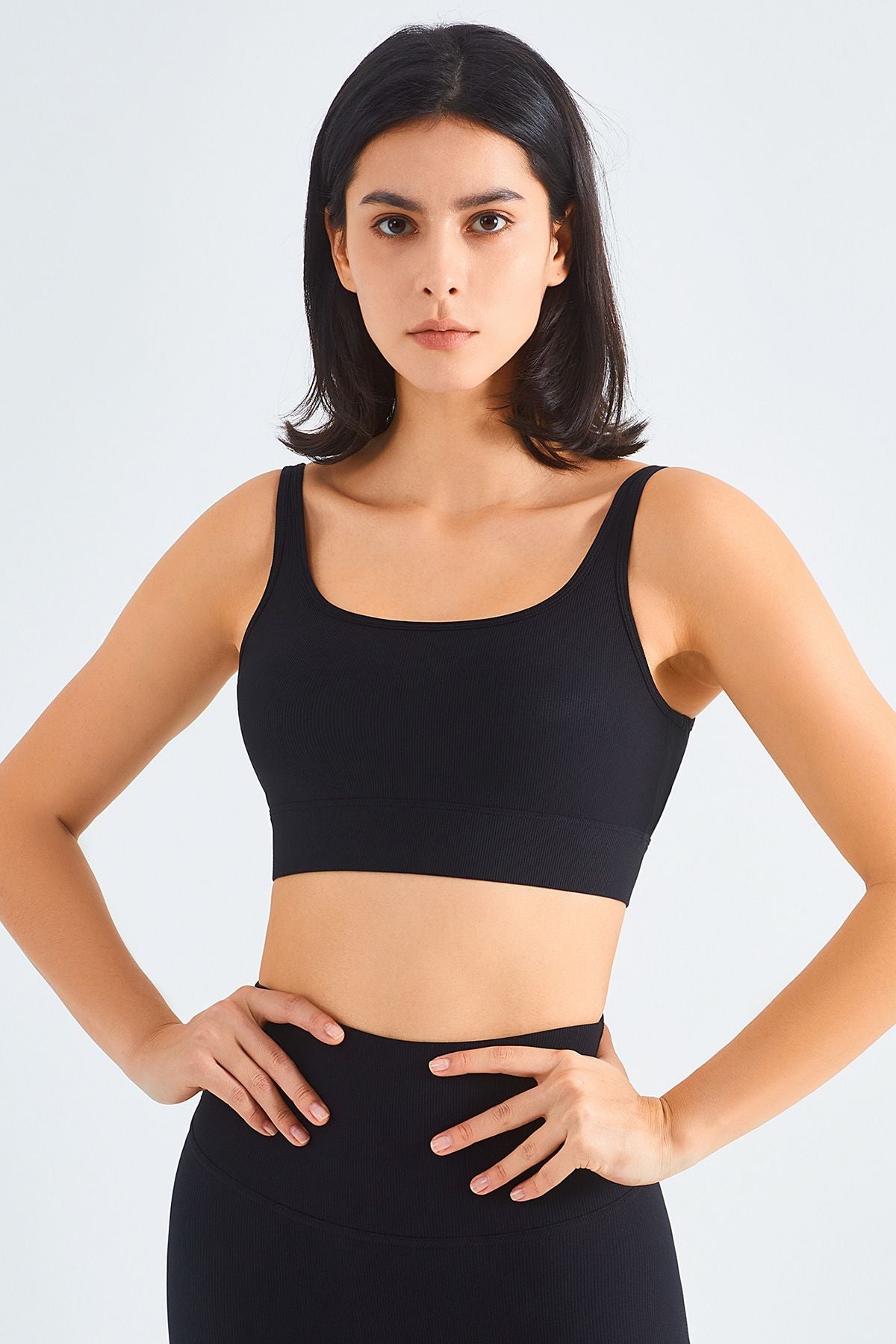 Seamless Ribbed Backless Sports Bra