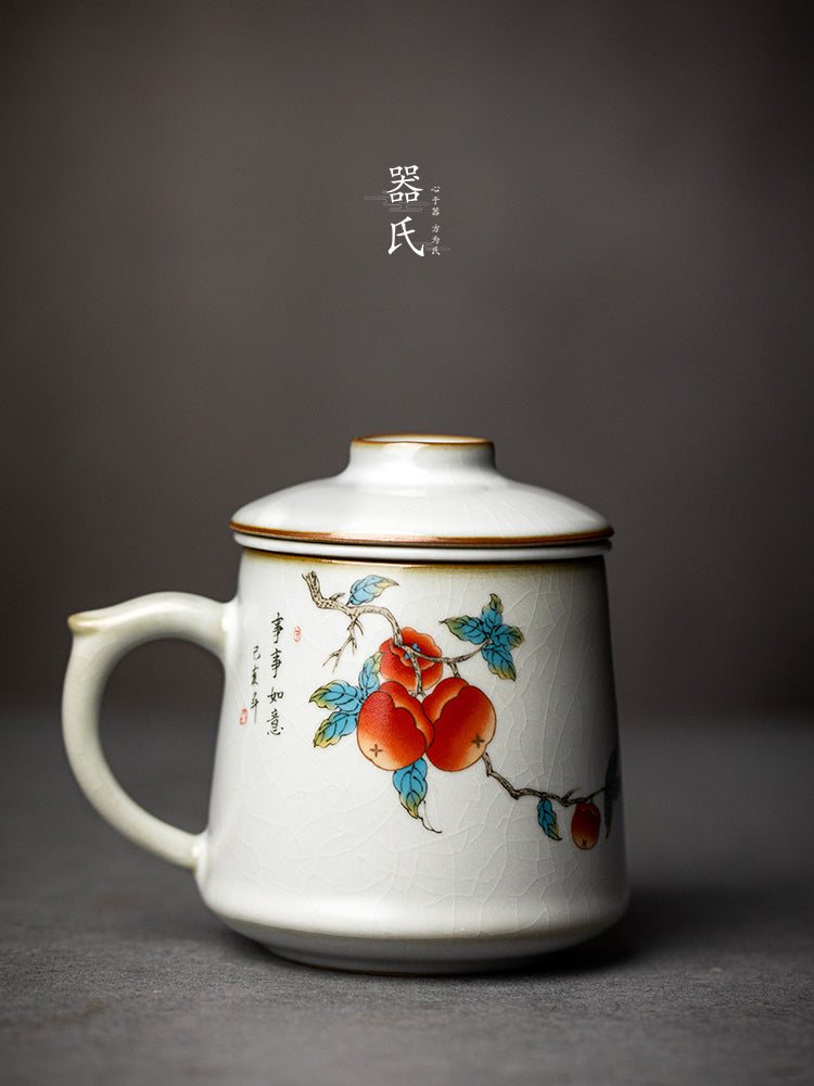 Ru Kiln Elegance - Ceramic Office Tea Cup