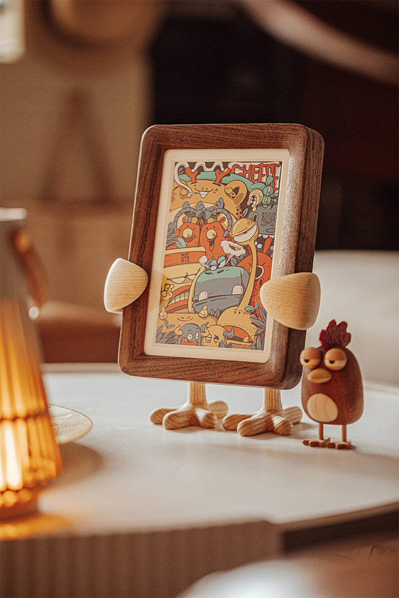 A Whimsical Wooden Decorative Chicken