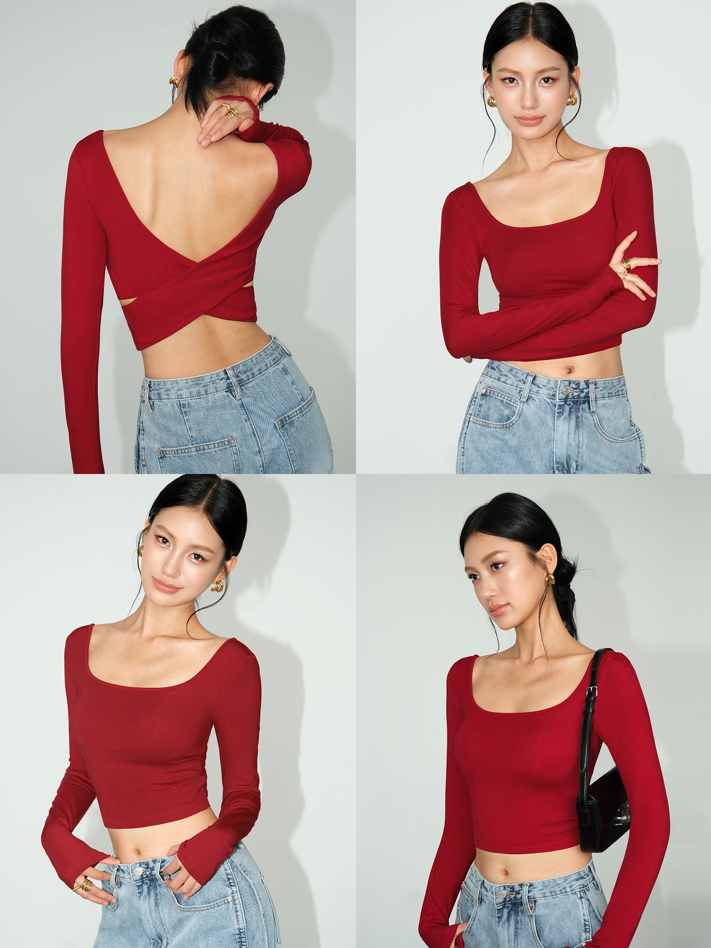 Neva Square Neck Slim Blouse