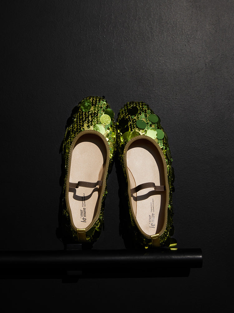 Metallic Sequin Handmade Ballet Flats