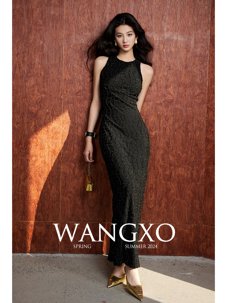 Lurex Fringe Waist Dress