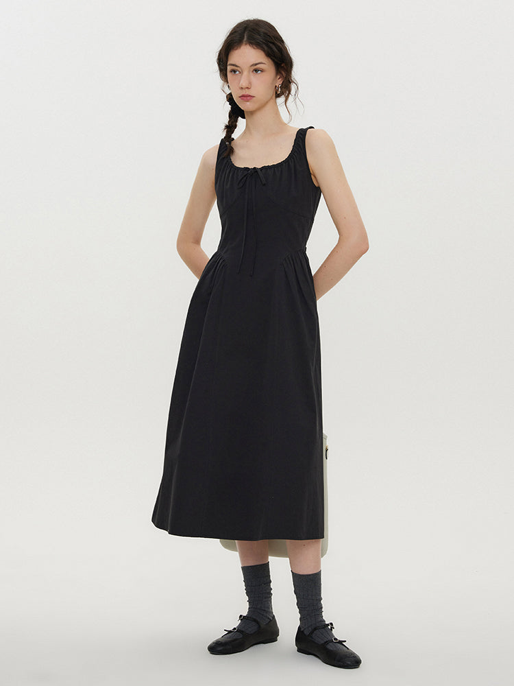 U-neck Sleeveless A-line Dress