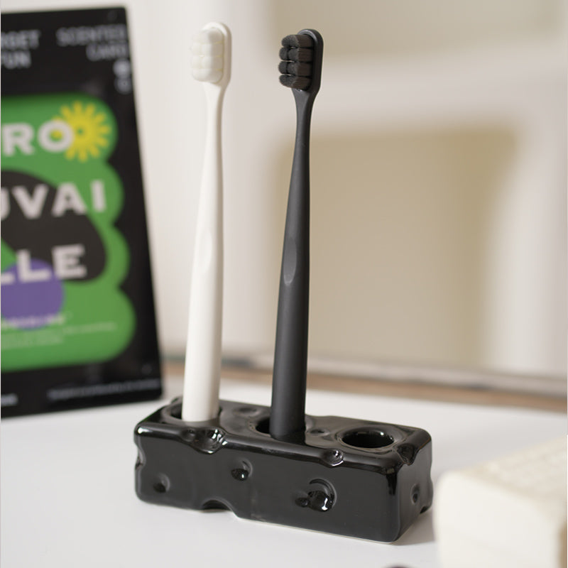 Ceramic Cheese Toothbrush Holder