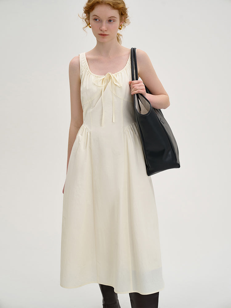 U-neck Sleeveless A-line Dress