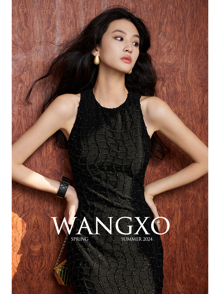 Lurex Fringe Waist Dress