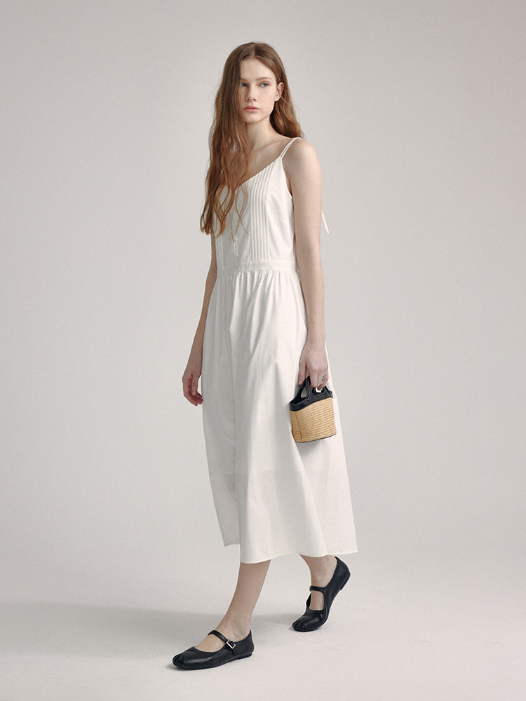 Elegant Slim Fit White Sundress