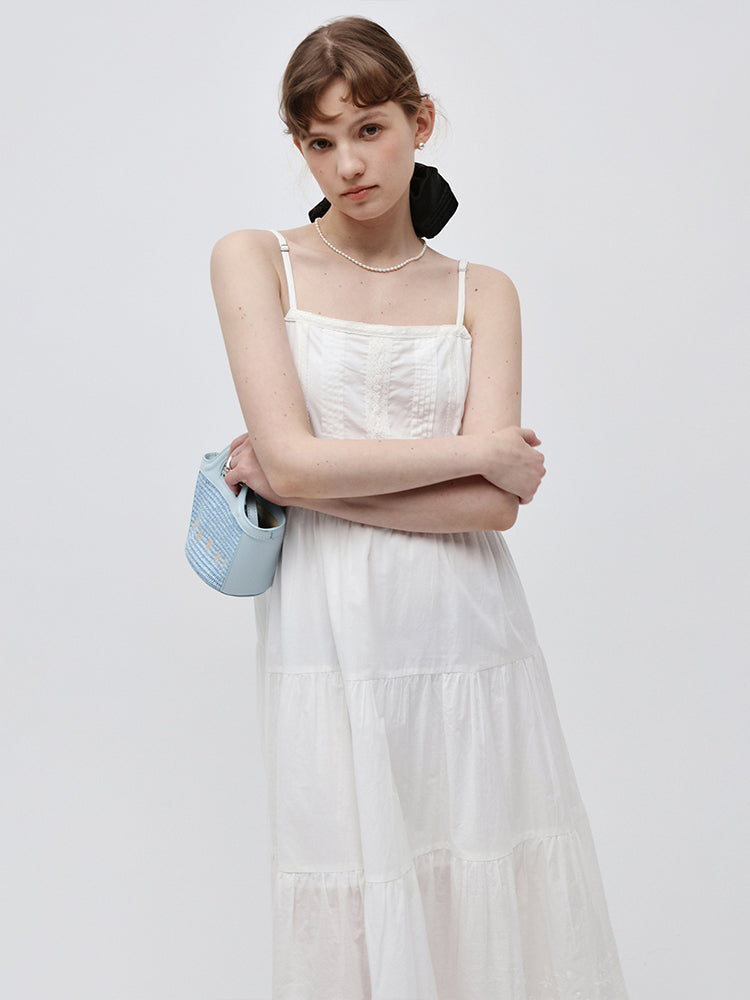 Sweet Romantic Embroidered A-line Cotton Dress