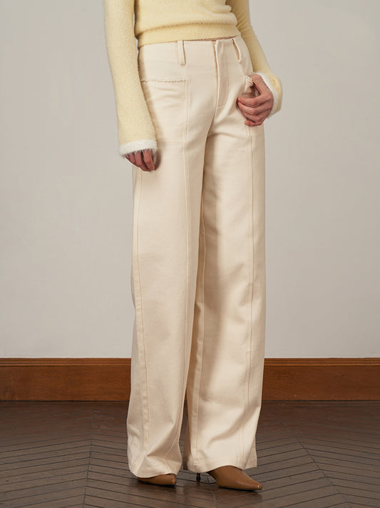 Vintage Loose-Fit Brushed Twill Straight-Leg Pants