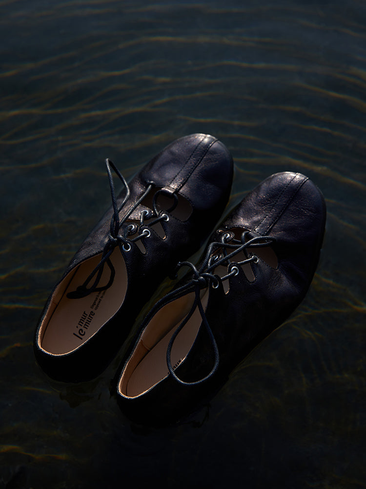 Handcrafted Washed Lambskin Oxford Shoes