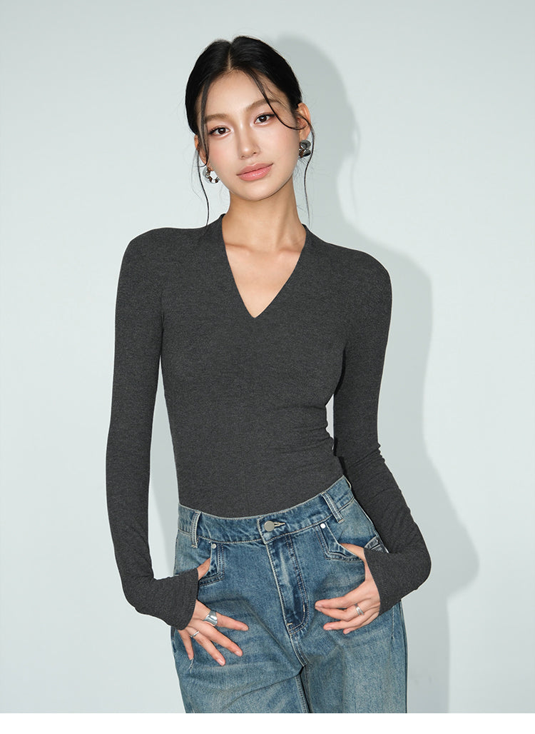 Neva V-Neck Slim Long Sleeve T-Shirt