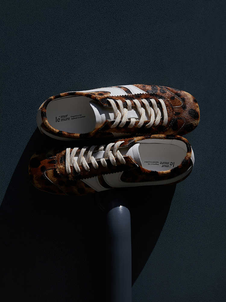 Leopard Print Lace-up Trainers