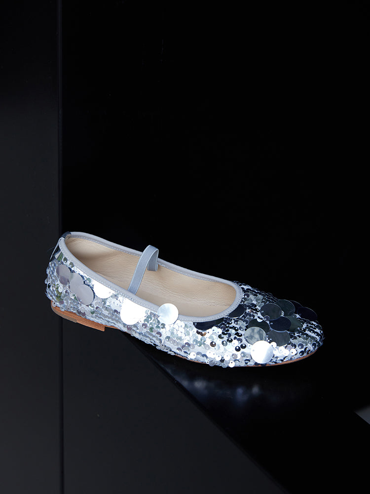 Metallic Sequin Handmade Ballet Flats