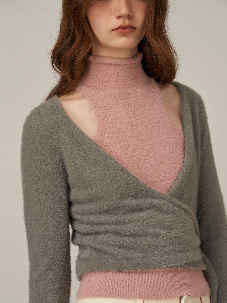 Soft Knit Vest and Cardigan Two-Piece Set