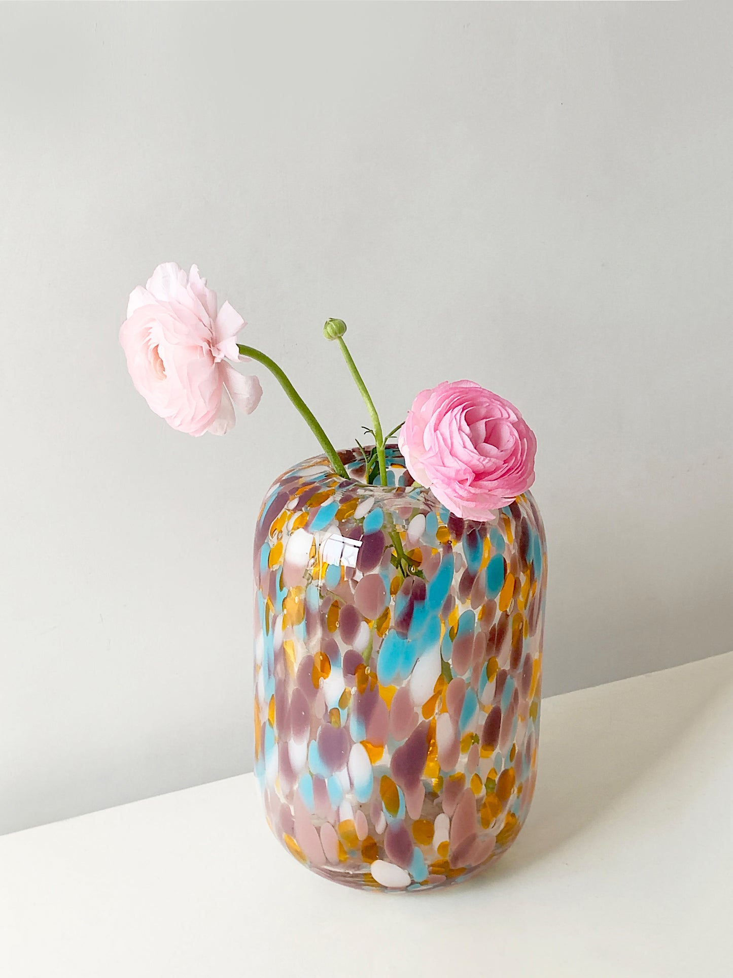 Retro Colorful Polka Dot Glass Vase