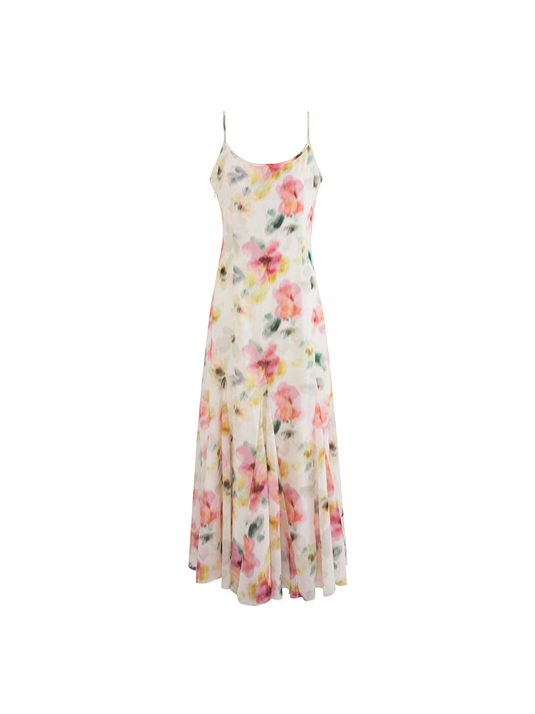 Floral Tencel Slim Fit Maxi Dress