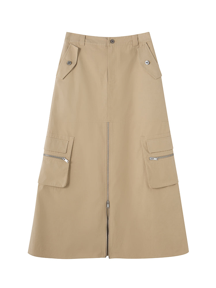 Trench Long Cichi Pocket Zipper Skirt