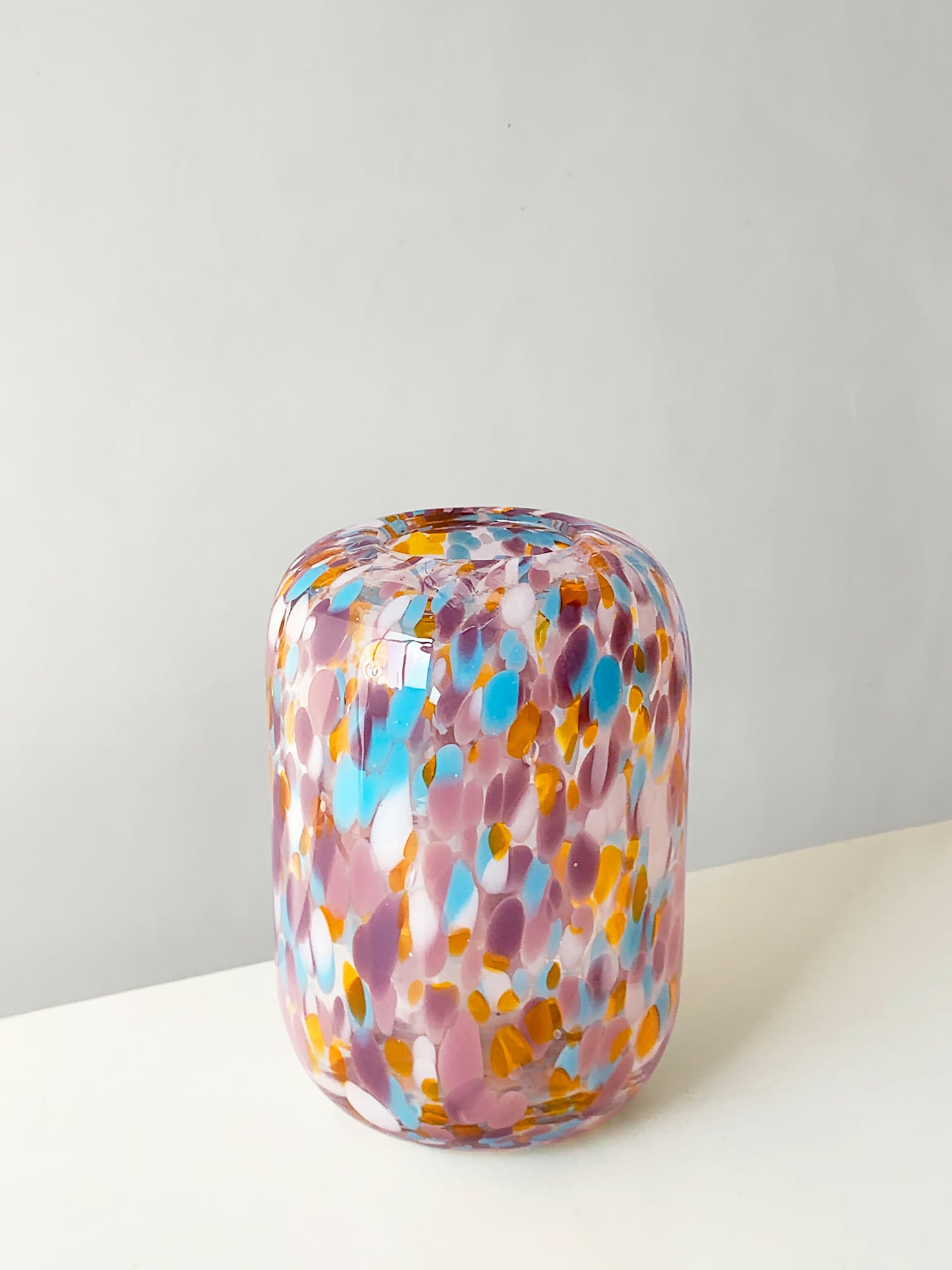 Retro Colorful Polka Dot Glass Vase