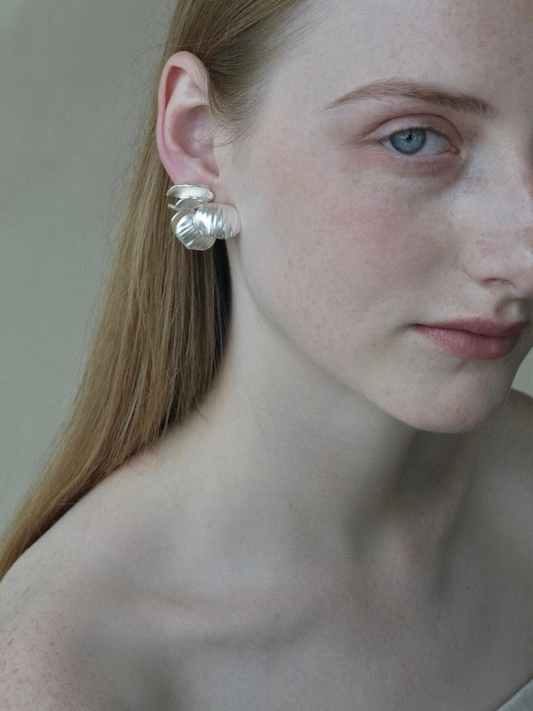 “Moonlight Shell” Minimalist Designer Earrings