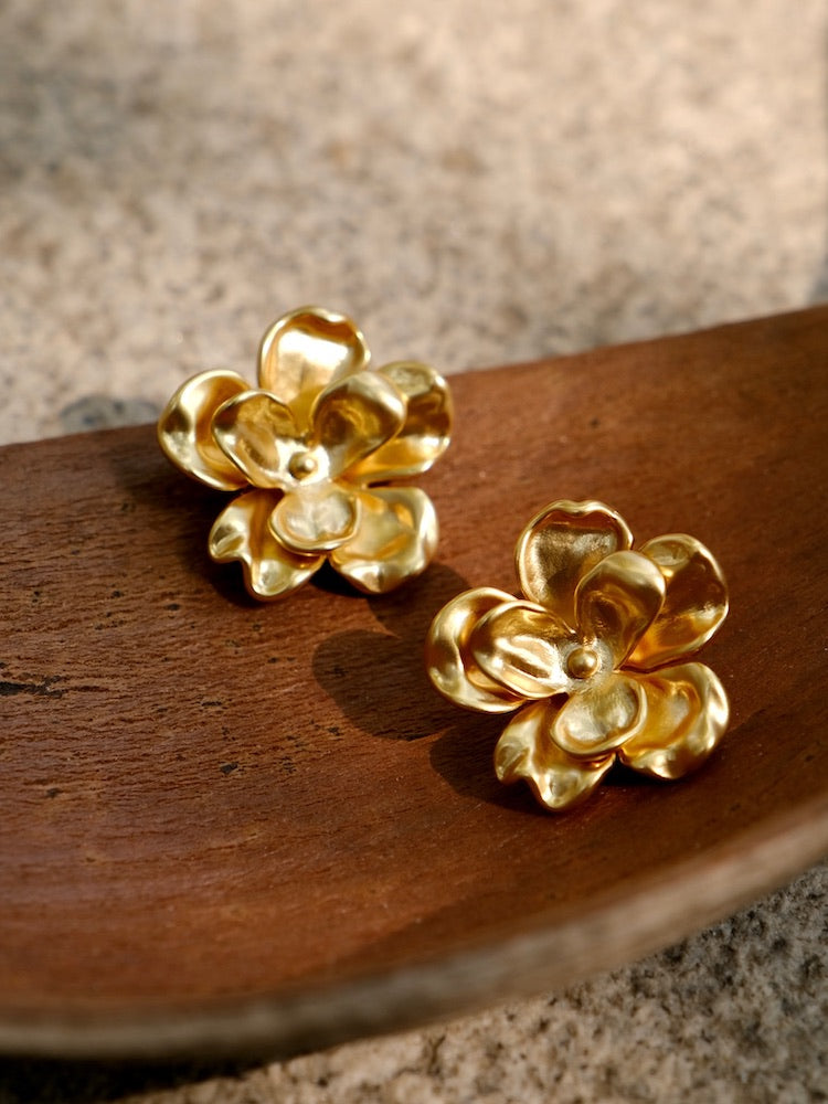 “Twin Bloom” French Vintage Floral Earrings