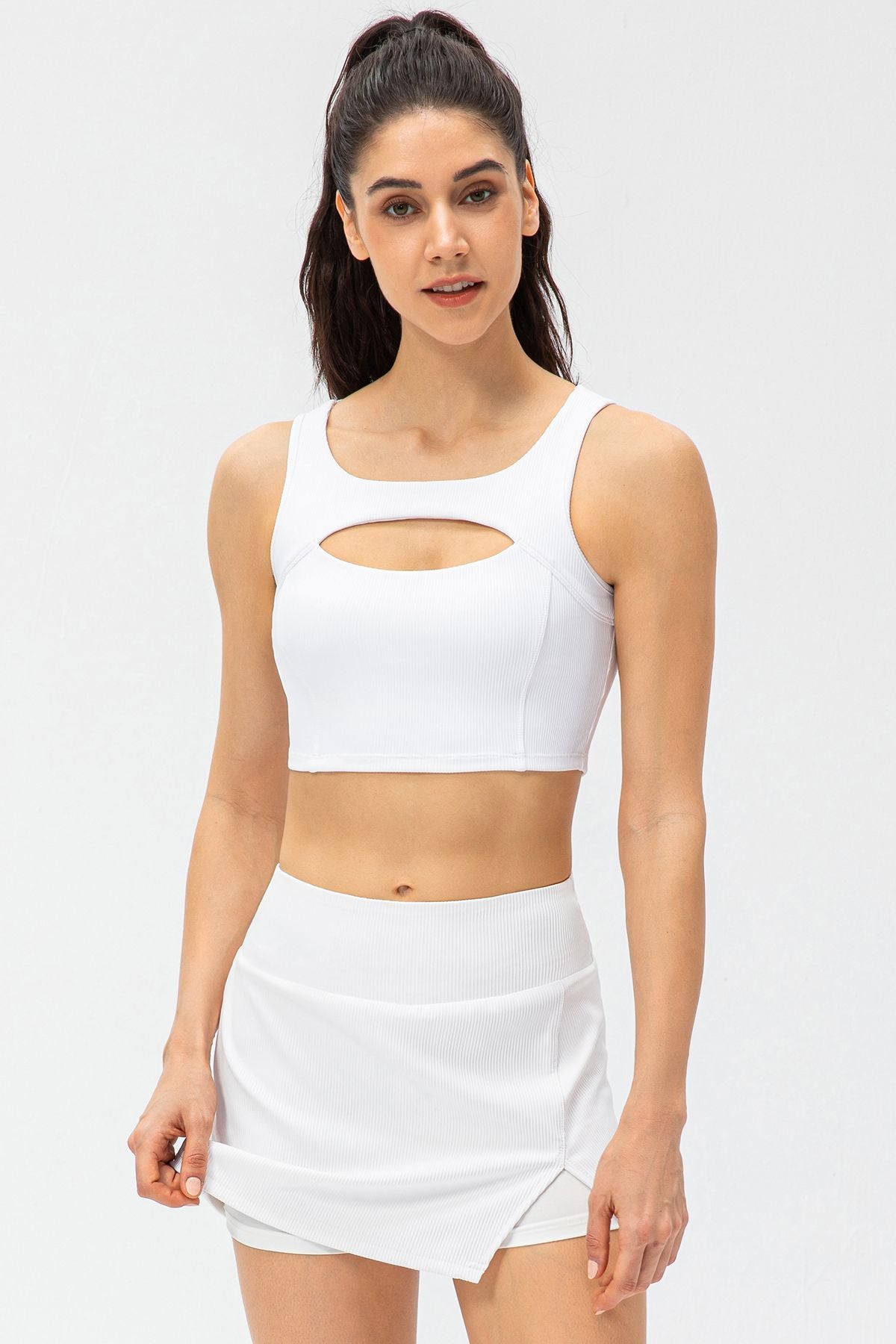 Ribbed Racerback Sports Bra High Support