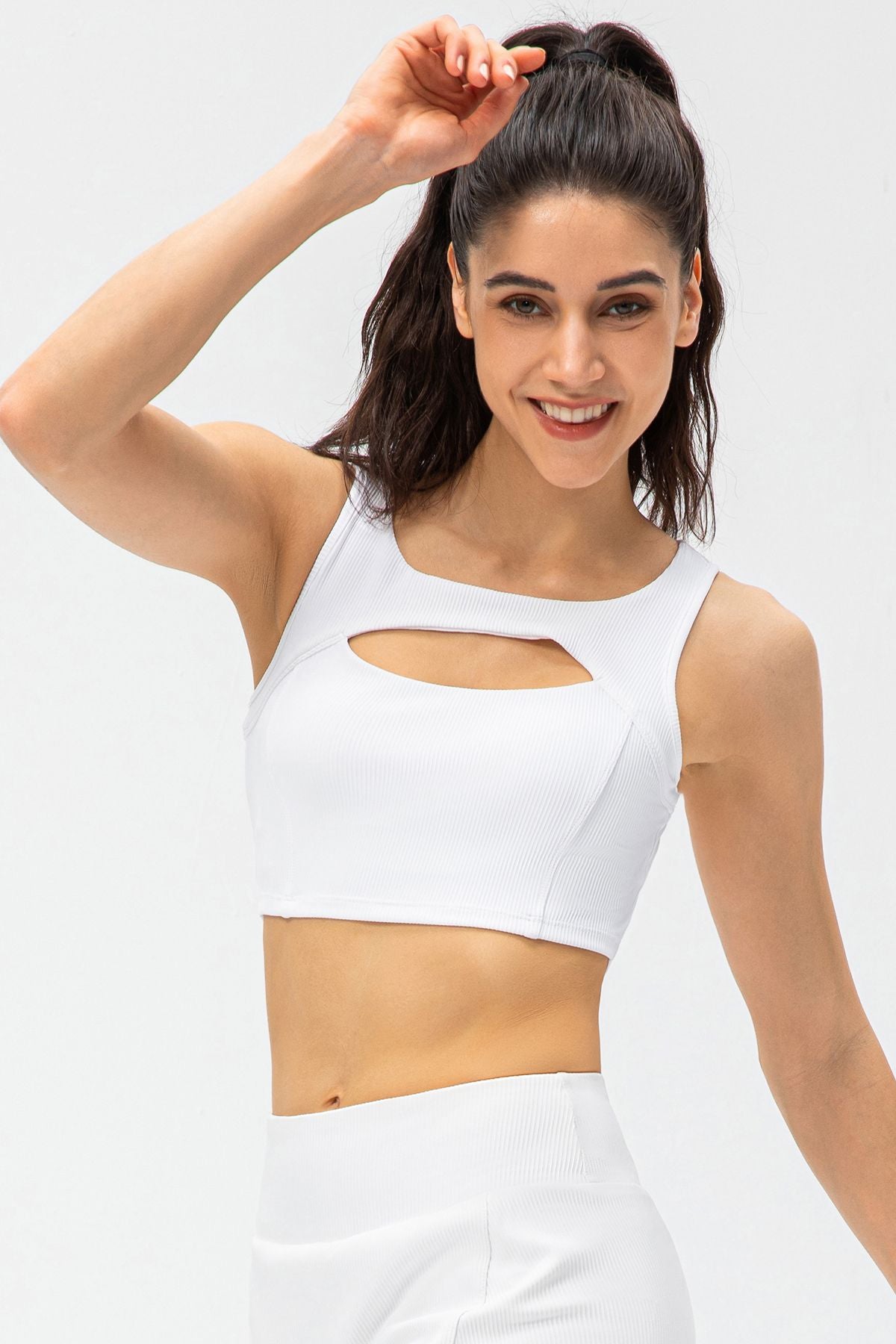 Ribbed Racerback Sports Bra High Support