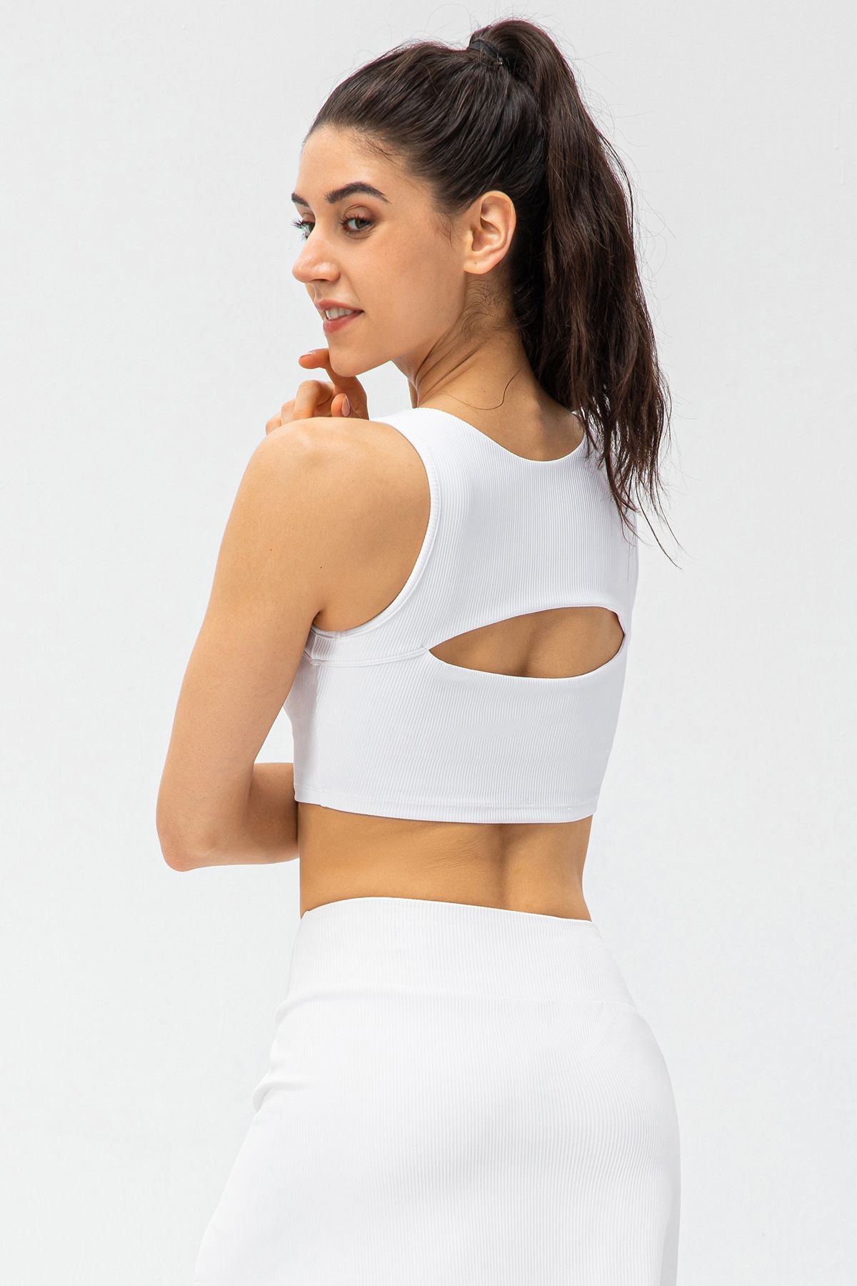 Ribbed Racerback Sports Bra High Support