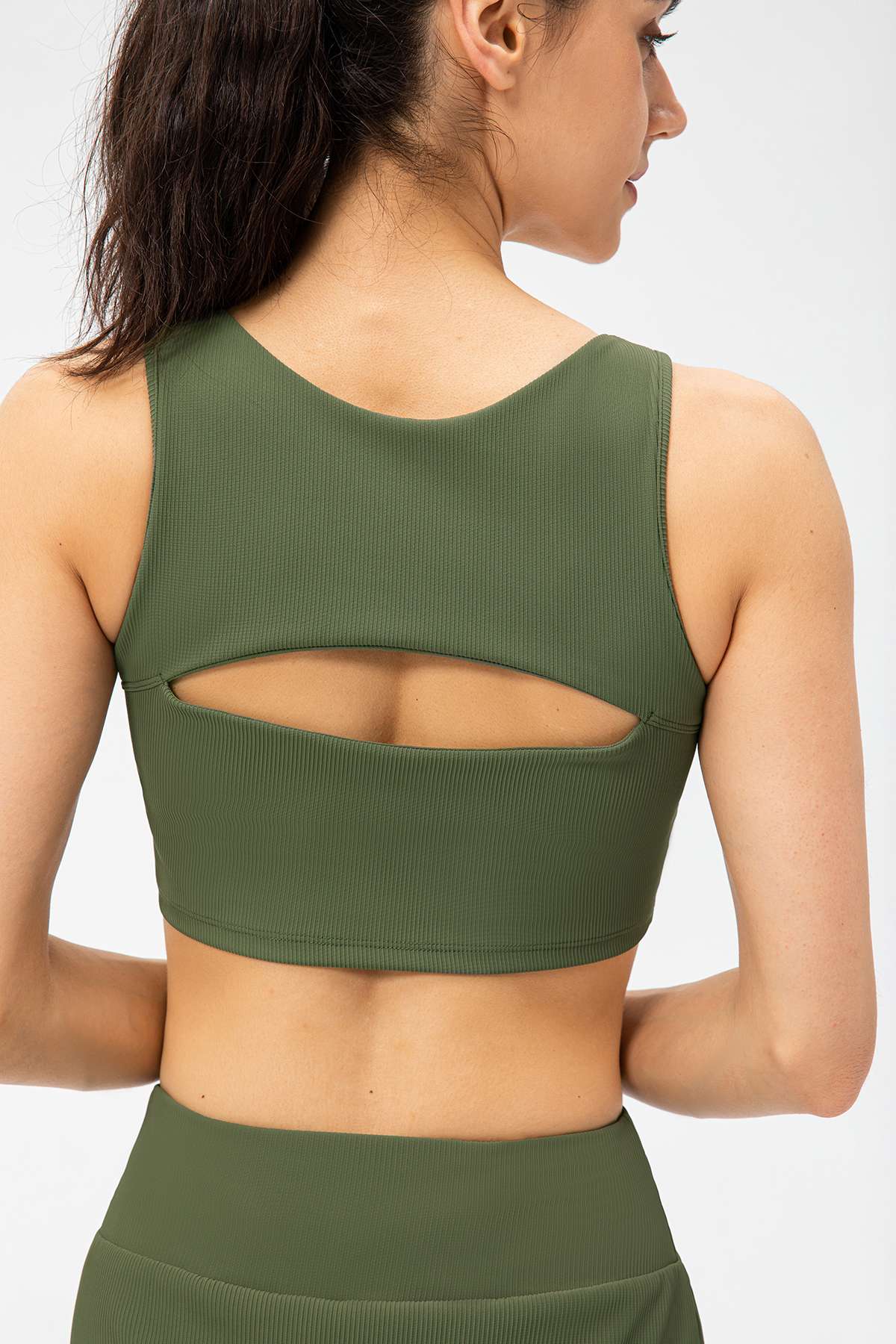 Ribbed Racerback Sports Bra High Support